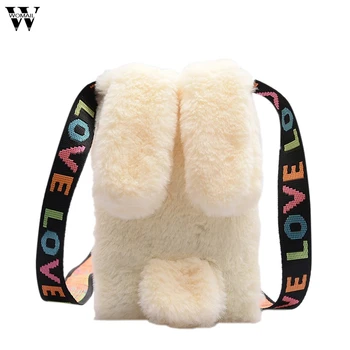 

Simple Cute Rabbit Style Bags Women's Corduroy Tote Foldable Shopping Bag High-quality Mobile Phone Fashion Shoulder bag
