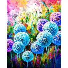 

GATYZTORY Colorful Dandelion Flower Painting By Numbers Kits Home Living Room Decoration Wall Artcraft Handmade 40x50cm Frame
