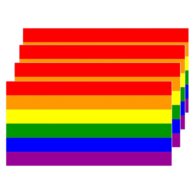 4Pc Lgbt Szivárványos Zászló Matrica Autó Lökhárító Fali Meleg Büszkeség Biszexuális Papírok Otthoni Szoba Deokrációk Új