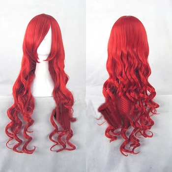 

Shin Megami Tensei: Persona 3 Penthesilia Cosplay Wigs Synthetic Hair Wave Red Long Curly Hair With free hair net
