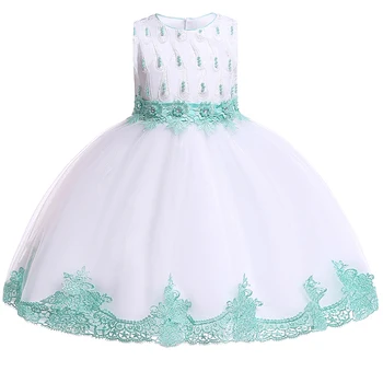 

2020 Ceremony Girls Dresses For Party And Wedding Girl Pearls Evening Dress Kids Children's Clothing Princess Dress 3-10 Years