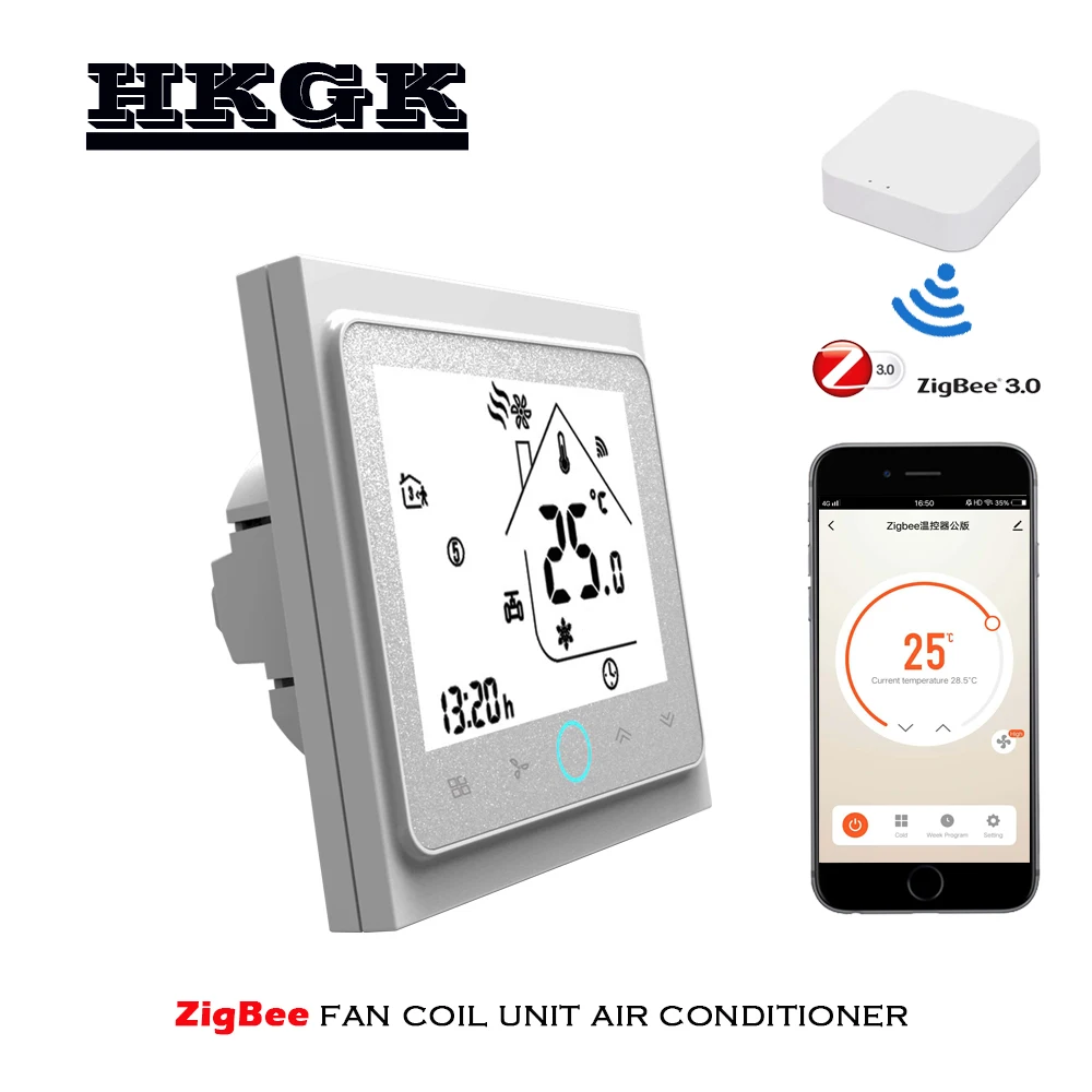 95 240VAC ZigBee Thermostat 2P 4P fan 