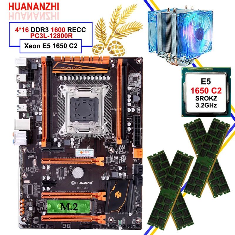 Игровая материнская плата HUANANZHI deluxe X79 LGA2011 с M.2 NVMe CPU Intel Xeon E5 1650 C2 3 2 ГГц кулером RAM