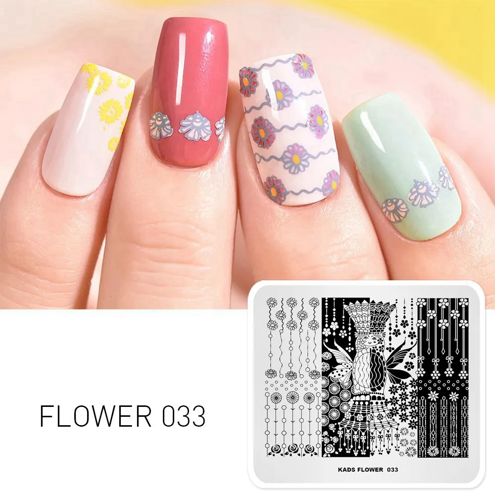1 шт. штамповки для ногтей пластины красоты цветок серии шаблоны для ногтей поднос для маникюра дизайн ногтей штамповка шаблон украшения Штамп для ногтей - Цвет: Flower 033
