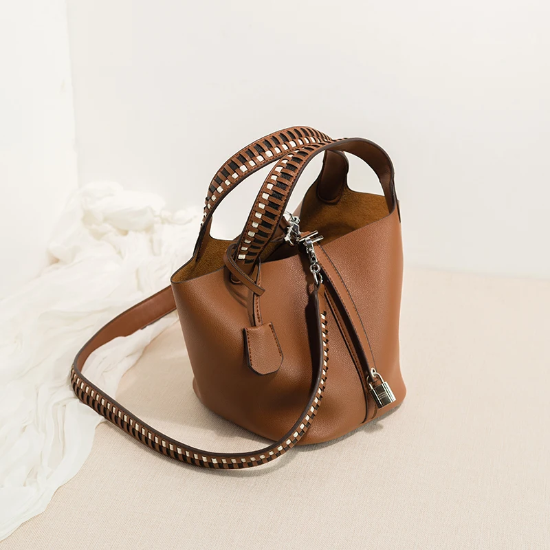 18cm Brown Модная женская сумка-мешок, сумка-мессенджер, дизайнерская сумка на плечо, сумка через плечо, сумка-тоут высокого качества из искусственной кожи, композитные сумки - Цвет: 18cm Brown