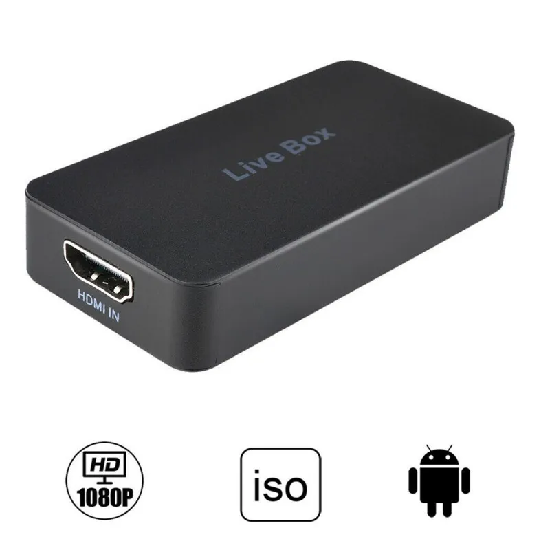 Ezcap270 HDMI карта захвата игры HD 1080P видео запись и потоковая передача для iOS и Android системы - Цвет: Черный