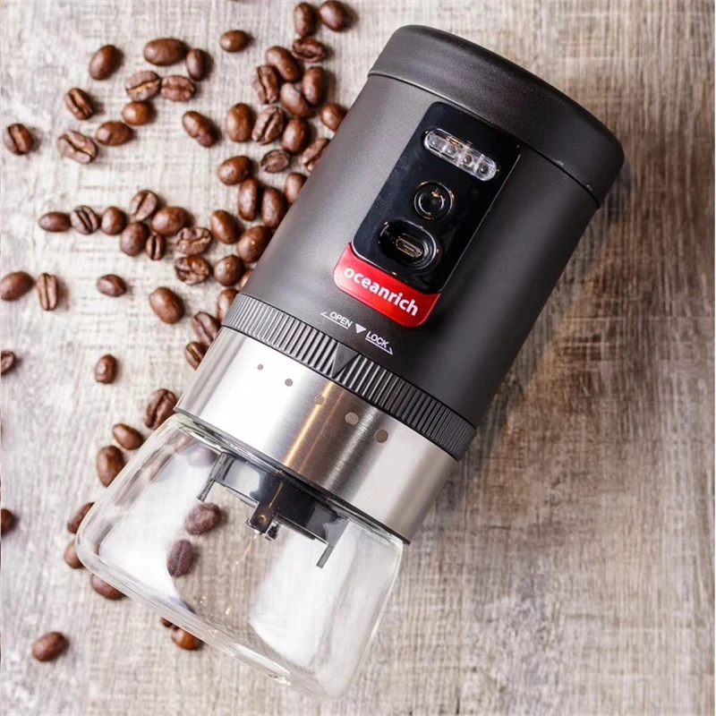 

Oceanrich Electric Coffee Beans Grinder Portable Rechargeable Coffee Maker Machine with Five-speed Adjustment USB Charge Grinder