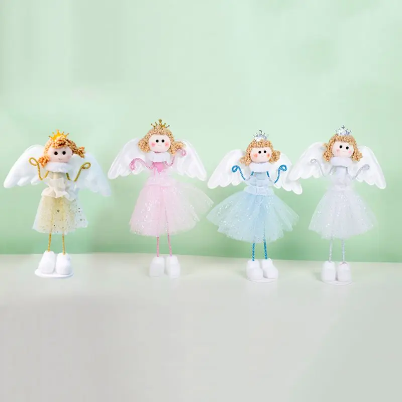 

4pcs/set Christmas Wing Angel Doll Decoration Home Xmas Party New Year Gift Table Desk Ornaments Kids Toy