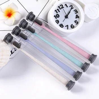 

Wheat straw bamboo charcoal soft bristle toothbrush portable travel adult super fine quality soft bristle small head toothbrush