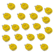 20 штук милая улыбка лицо магнитный мяч для гольфа маркер/Кепка Козырек Шляпа Клип-желтый