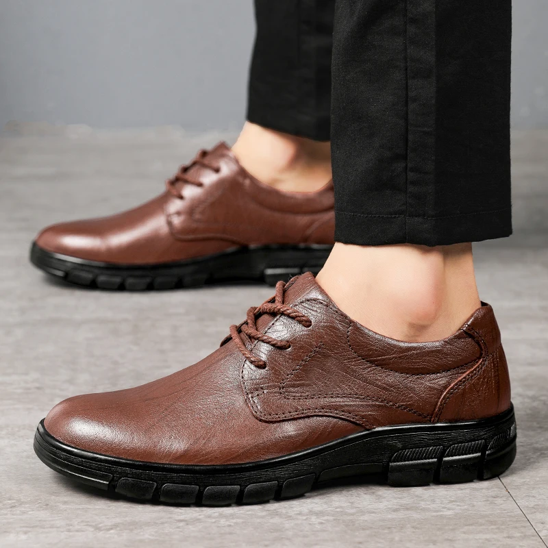 

Genuine Leather Men's Loafers 2020 Casual Fashion Soft Leather Slip on Mens Flat Casual Shoes Wedding Party Dress Shoes