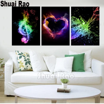 

3 panels abstract color music symbol Diamond Painting full square/round Diamond Embroidery 5d diy handmade cross Stitch kit,