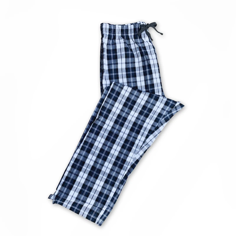Men's 100% Cotton Plaid Knitted Pajamas 