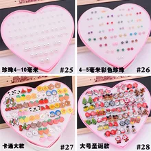 AOMU Многоцветный Кристалл 36 пар мультфильм гипоаллергенный пластик Стад Комплект сережек для женщин девочек День рождения Рождественский подарок ювелирные изделия