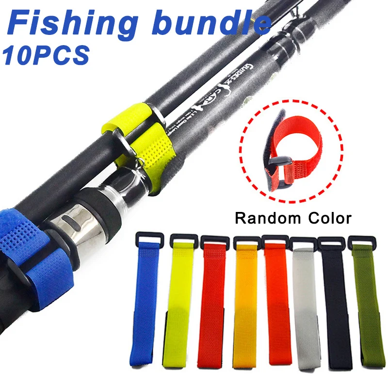 

10 Pcs Fishing Rod Tie Holder Strap Fastener Reusable Adjustable Accessories FH99