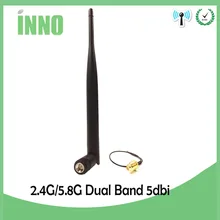 2,4G 5G 5,8 Ghz двухдиапазонная антенна 2,4G 5G 5,8G 5dbi RP-SMA разъем 2,4 ghz для беспроводного маршрутизатора+ PCI U. FL IPX кабель