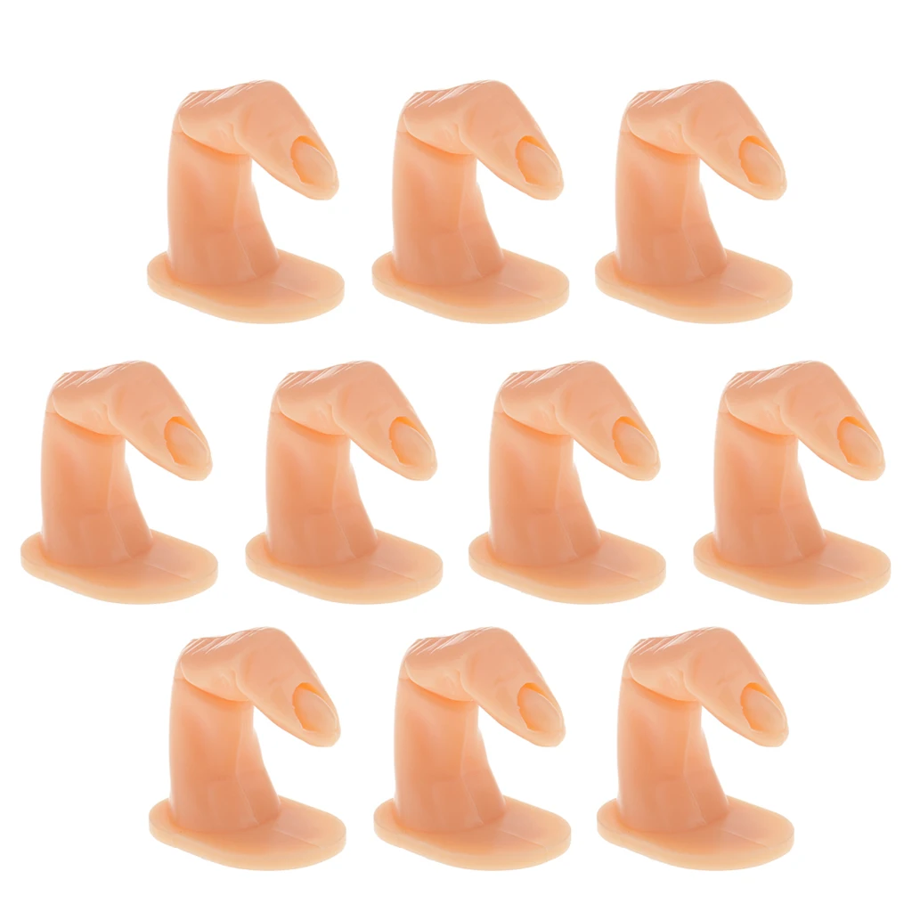 10pcs Finger Nail Practice Hand Fake Fingers Hand Manicure Nail Art Training Trainer False Nails Tips Tool 