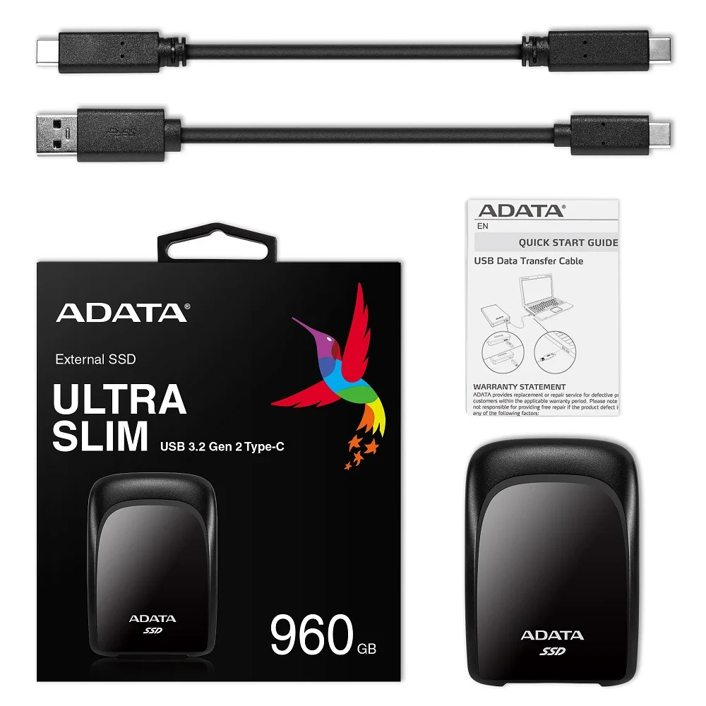 Adata SC680 SSD ультратонкий портативный внешний 240 ГБ 480 USB 3 2 Gen2 Type C Твердотельный