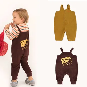 

EnkeliBB Lovely Baby Boys Winter Overall Cartoon Pattern Brand Design Toddler One-piece Overalls Yellow Brown Little Kid Clothes