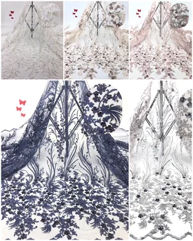 

African Lace Fabric Sequins Embroidered 2019 High Quality Nigerian Lace Net Fabrics French Bridal Lace Material