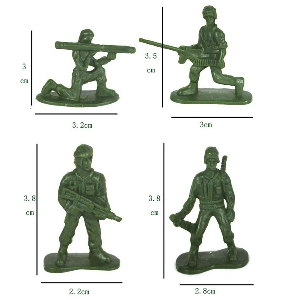 100Pcs Mini Classic Military Soldiers Figures Models Playset Desk Decor Toddler Army Men Kids Toy Gift Accessories Children Toy