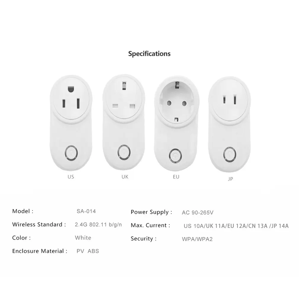 smart plug 10A Home Automation wifi socket 100-240V Remote Control EU/US/AU Wifi Socket Working