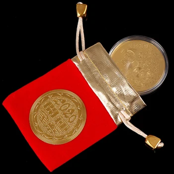 

Good Fortune Lucky Gift Decoration Mouse Rat Commemorative Coin New Year Gift Year Of Rat Collection copy Coins Gold Plated