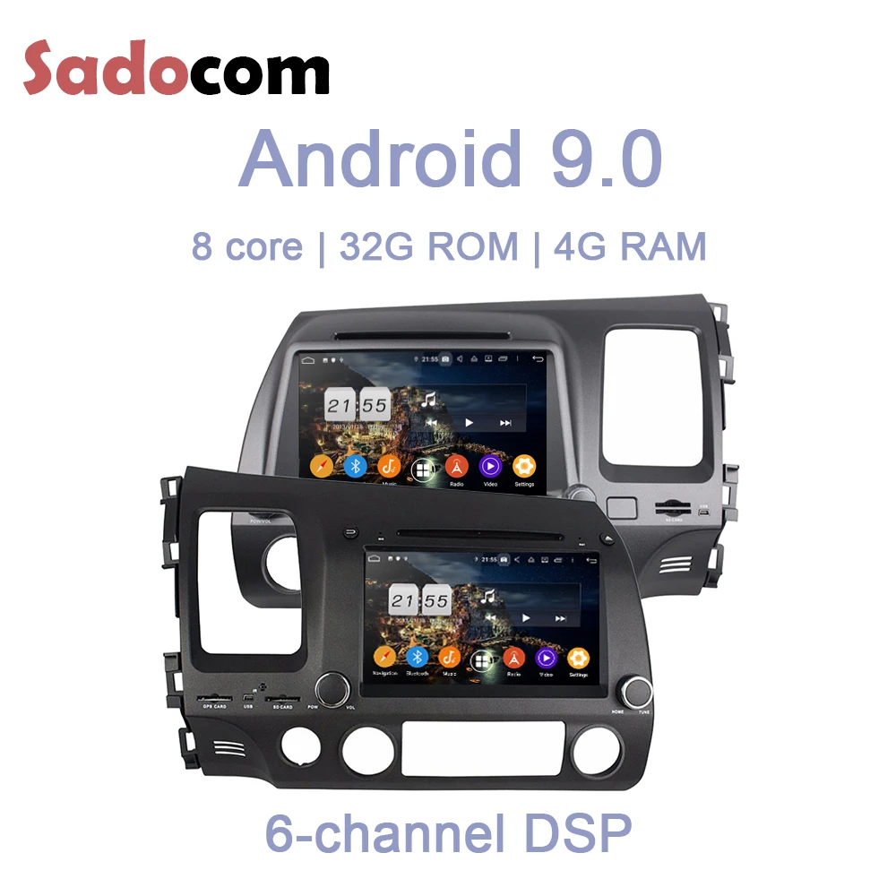 Android 9,0 для Honda CIVIC 2006-2011 правая левая рука 4 Гб ОЗУ Восьмиядерный автомобильный dvd-плеер gps ГЛОНАСС RDS радио wifi 4G Bluetooth