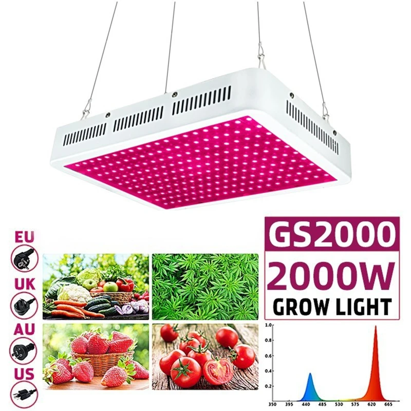 

2000W Led Grow Light 4x4 Coverage Full Spectrum Grow Lamps for Indoor Plants Veg Bloom with Updated LED Rectangle Veg Flower