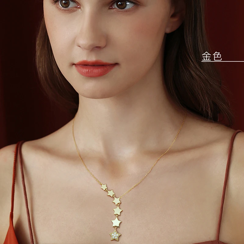 Stars Zircon Necklace For Women