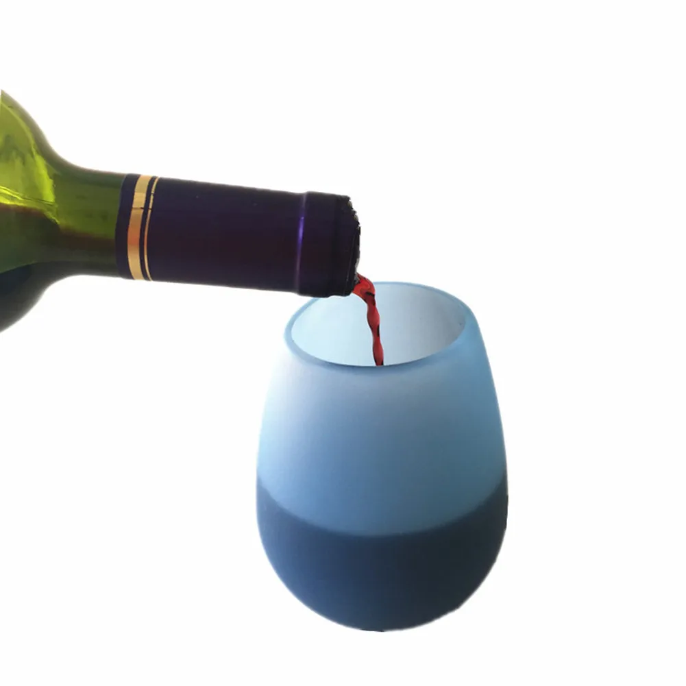 Silicone Red Wine Glass Portable Red Wine Bottle Eco-friendly Anti-fall Anti-skid Water Cup Folding Colorful Beer Container