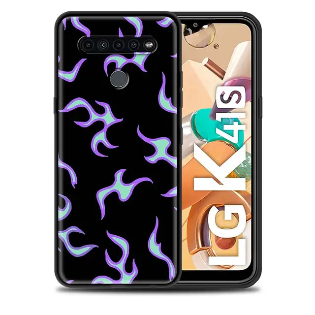 Fashion Flame Pattern Black Case for LG K41s K40s K50s K51s G6 G7 G8 ThinQ K31 K42 K52 K62 K71 Soft Silicone Phone Cover B12