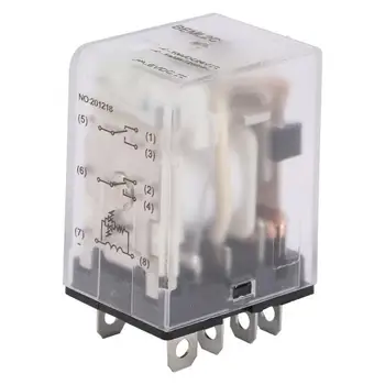 

8 Pins Two-open Two-closed Electromagnetic Relay 10A with Green Indicator Light 12VDC/6VDC/110VDC Electromagnetic