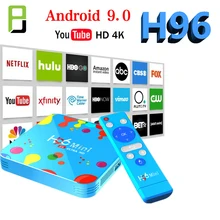 Android 9.0 H96 Mini smart tv 4GB128GB wireless keyboard Android TV Box Google Media Player Bluetooth HD Youtube 4K brazil tv kp 810 19btt bluetooth 84 key keyboard remote controller for mini pc google tv player black