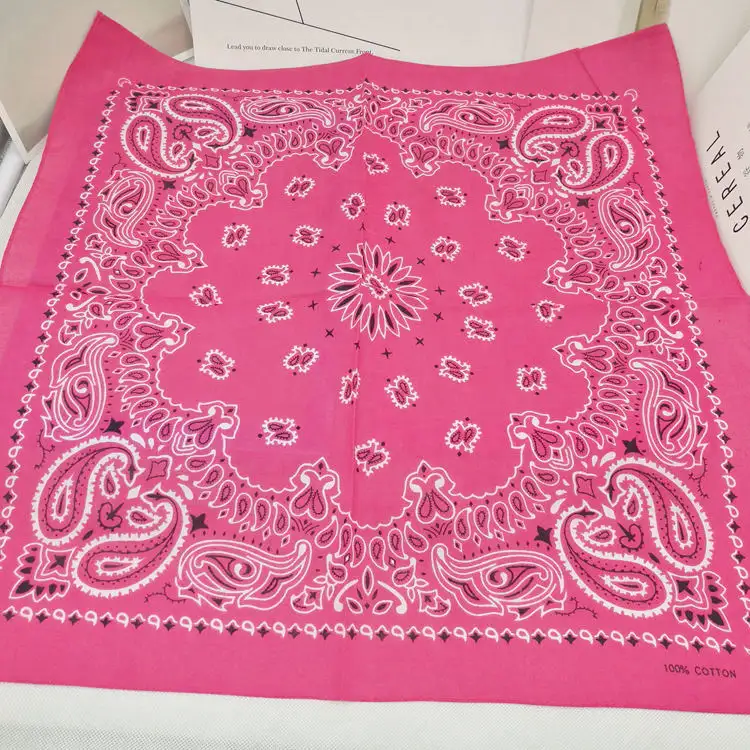 New Fashion Hip Hop 100% Cotton Bandana Square Scarf 55cm*55cm Black Red Paisley Headband Printed For Women/Men/Boys/Girls - Image 58
