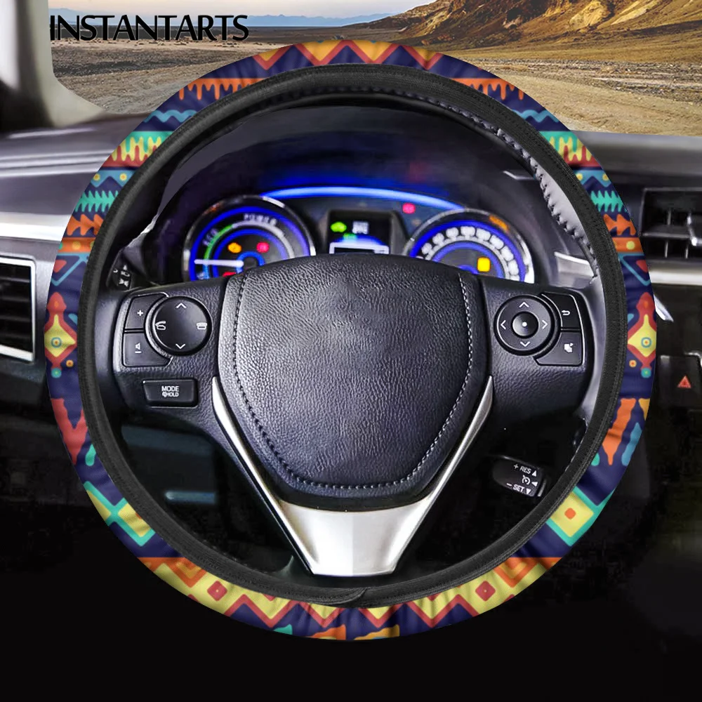 INSTANTARTS African Tribe Design Comfortable Steering Wheel Cover for