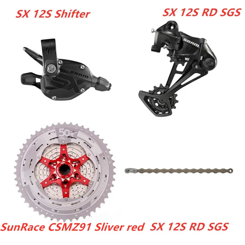 6 SRAM SX EAGLE 1x12 скорость 11-50T Groupset триггерный механизм переключения передач SX цепь/цепь kmc с NX EAGLE/sunracing CSMZ91X кассеты - Цвет: 6