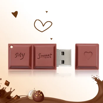 

Pen Drive Cartoon Love Sweet Chocolate USB Flash Drive 16GB 32GB 64GB 128GB USB 2.0 Flash Memory Stick Disk 32 GB Pendrive
