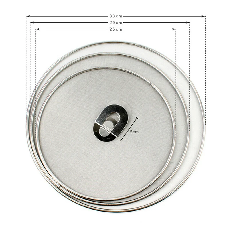 Folding Handle Splatter Screen Oil Splash Cover Filter Pizza Tray Cooking Guard 