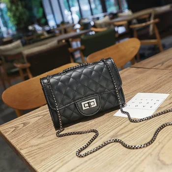

Simple Women's Bag 2019 New Fashion Single Shoulder Slant Span Bag Lingge Chain Bag Small Square Bag Handbag Women Bag