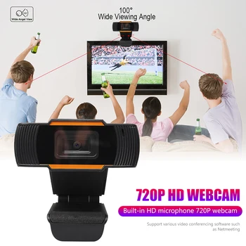 

D Webcam with Built-in Microphone PC USB Durable Web Desktop Clip-on Laptop Camera for School Office Work Accessories