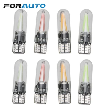 

FORAUTO W5W LED T10 Cob Glass Car Light Plate Light Car Reading Dome Lamp Bulb Led Filament Super Bright DC 12V DRL Car-styling