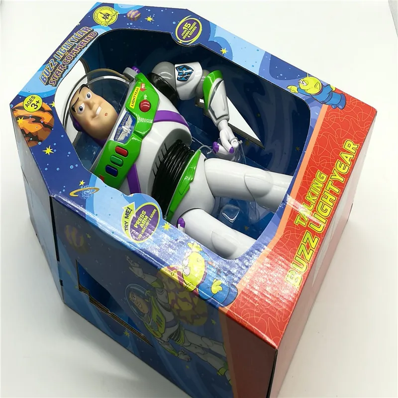 Игрушка "Дисней" История 3 Buzz Lightyear говорящие игрушки огни говорящие английское соединение подвижная фигурка Коллекционная кукла игрушка для детей - Цвет: with   box