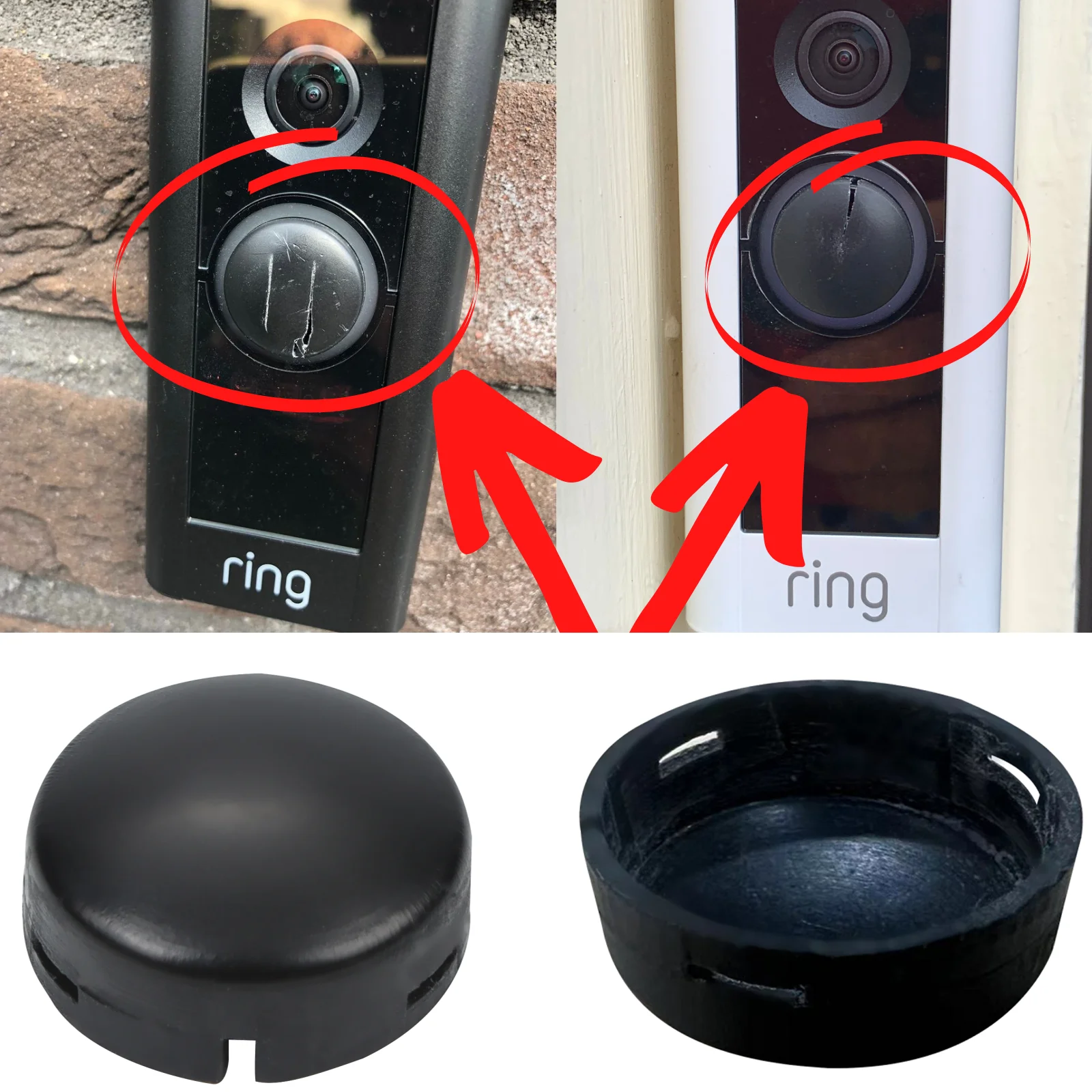 Pack of 2  Replacement Buttons Compatible With RING Doorbell Pro Fix Damaged Broken Cracked Button