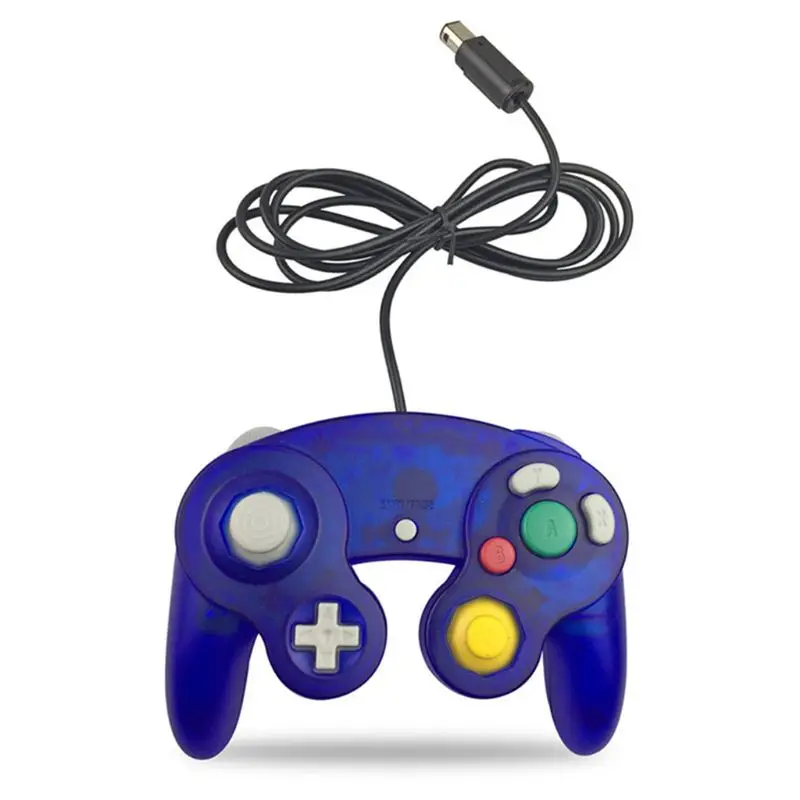 Blue Проводной контроллер для nintendo wii Gamecube GC одноточечная игровая вибрационная ручка - Цвет: Blue