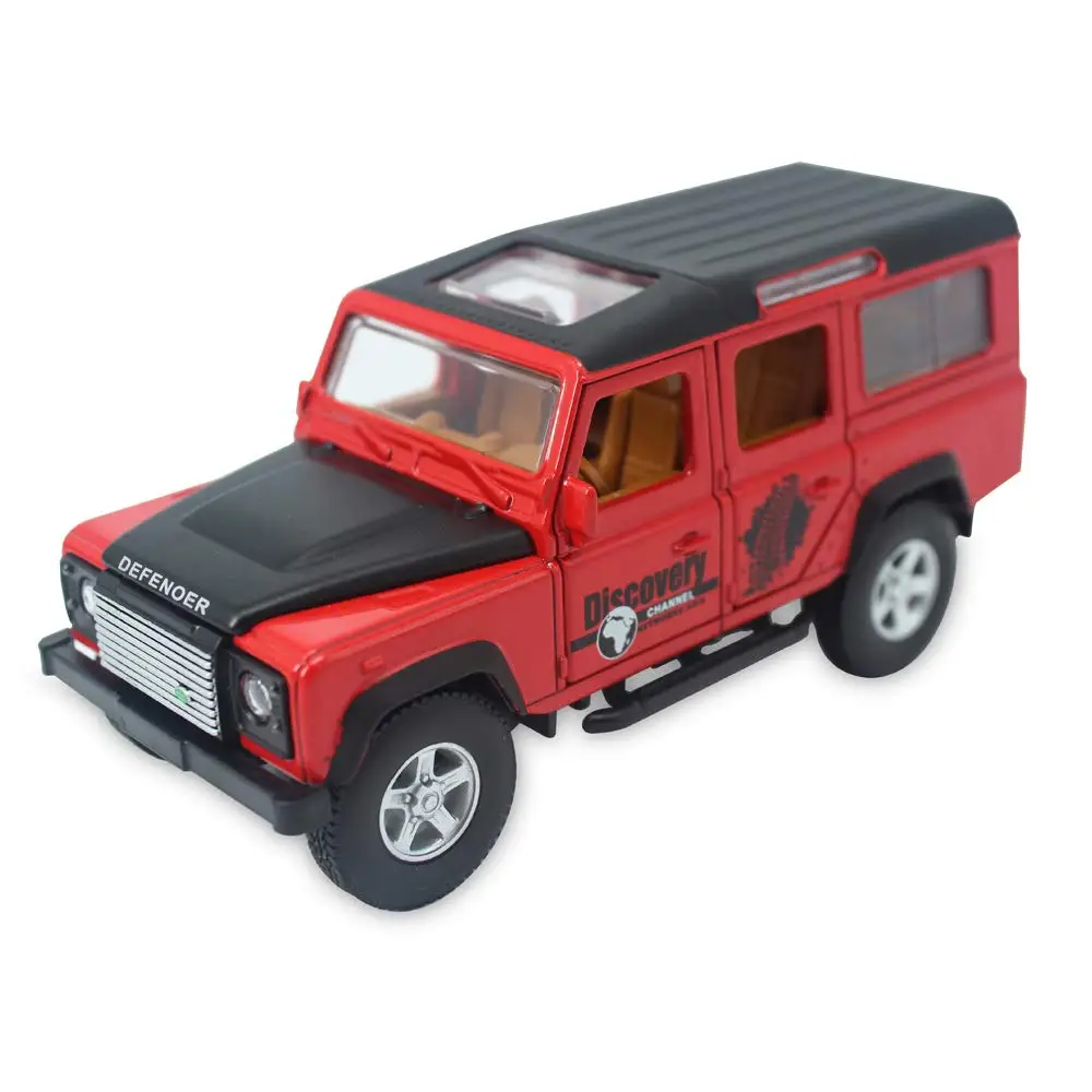 Red No Box 1:32 SUV Defender сплав Модель автомобиля игрушки автомобиль вытянуть назад звук и светильник акустооптика для детей подарки на день рождения для взрослых - Цвет: Red No Box