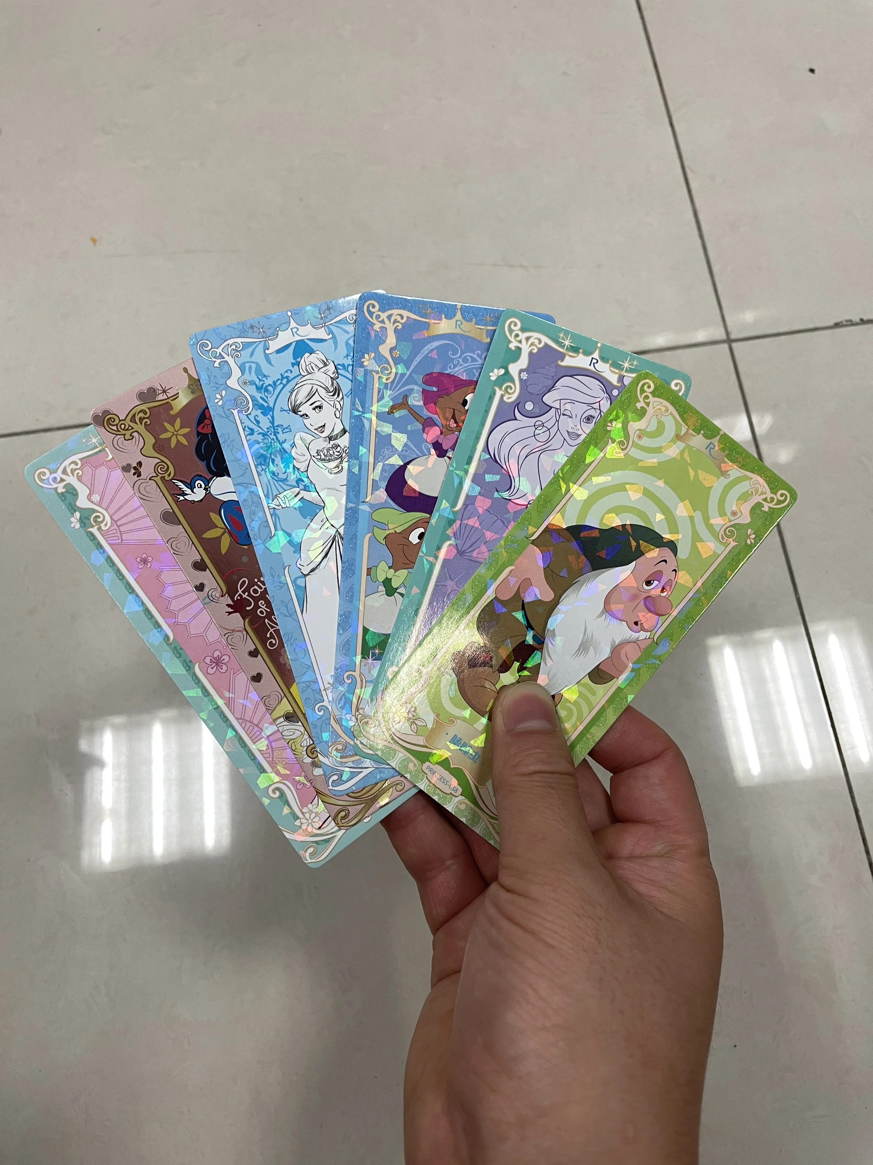 6pcs/set Disney girls FROZEN princess Collection cards set snow White Beauty collect kids Christmas present