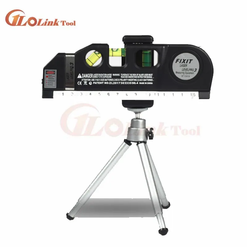 

Laser Level Vertical Measure Line Tape Adjusted Multifunction Standard Ruler Horizontal Lasers Cross Lines Instrument + Tripod