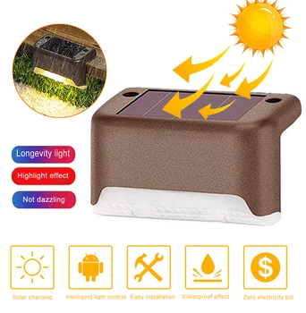 

Solar Deck Lights Outdoor Solar Step Lights Waterproof Led Solar Lights for Outdoor Stairs Fence Yard Patio and Pathway