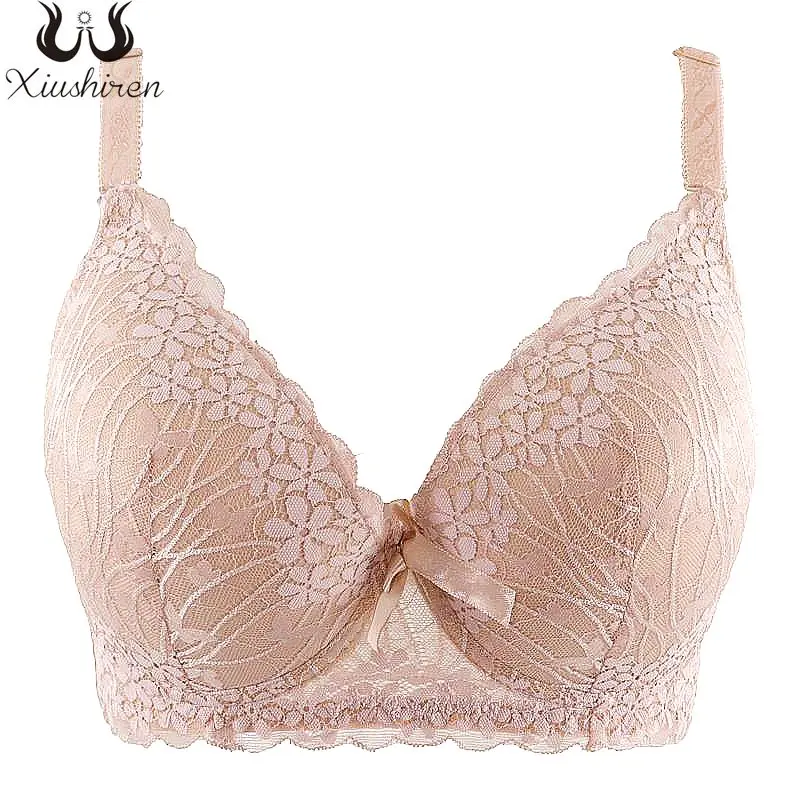 

Xiushiren Women's Lace Full Coverage Support Slightly Padded Underwire Contour Bras Plus Size Embroidered Underwire Everyday Bra